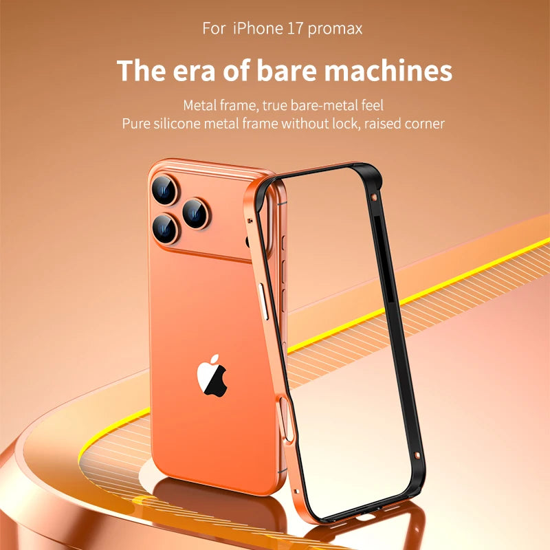Coque Bumper Luxe en Alliage Métallique pour iPhone 14 à 17 Pro Max