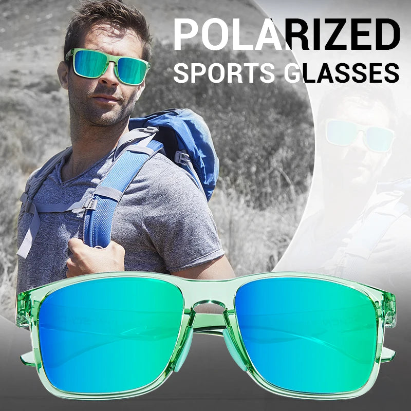 Lunettes de Soleil Polarisées pour Homme – Protection UV400 & Anti-Éblouissement – Style Rectangulaire Sport Chic pour Conduite et Sport