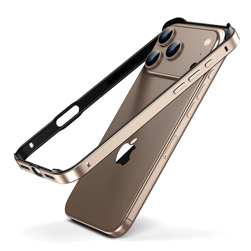 Coque Bumper Luxe en Alliage Métallique pour iPhone 14 à 17 Pro Max