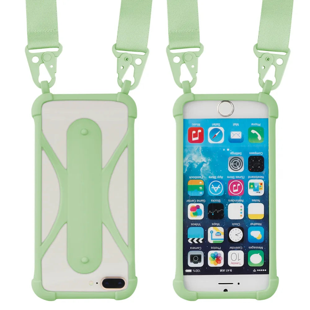 Coque bumper antichoc universelle en silicone avec tour de cou, sangle ou cordon