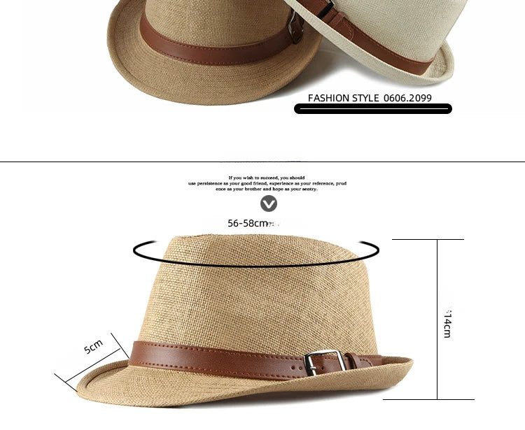 Chapeau d'Été Fedora en Paille pour Homme & Femme – Style Panama Chic avec Ruban Noir – Protection Solaire & Respirant