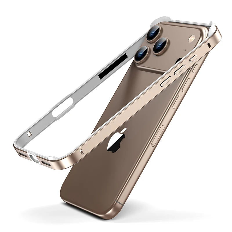 Coque Bumper Luxe en Alliage Métallique pour iPhone 14 à 17 Pro Max