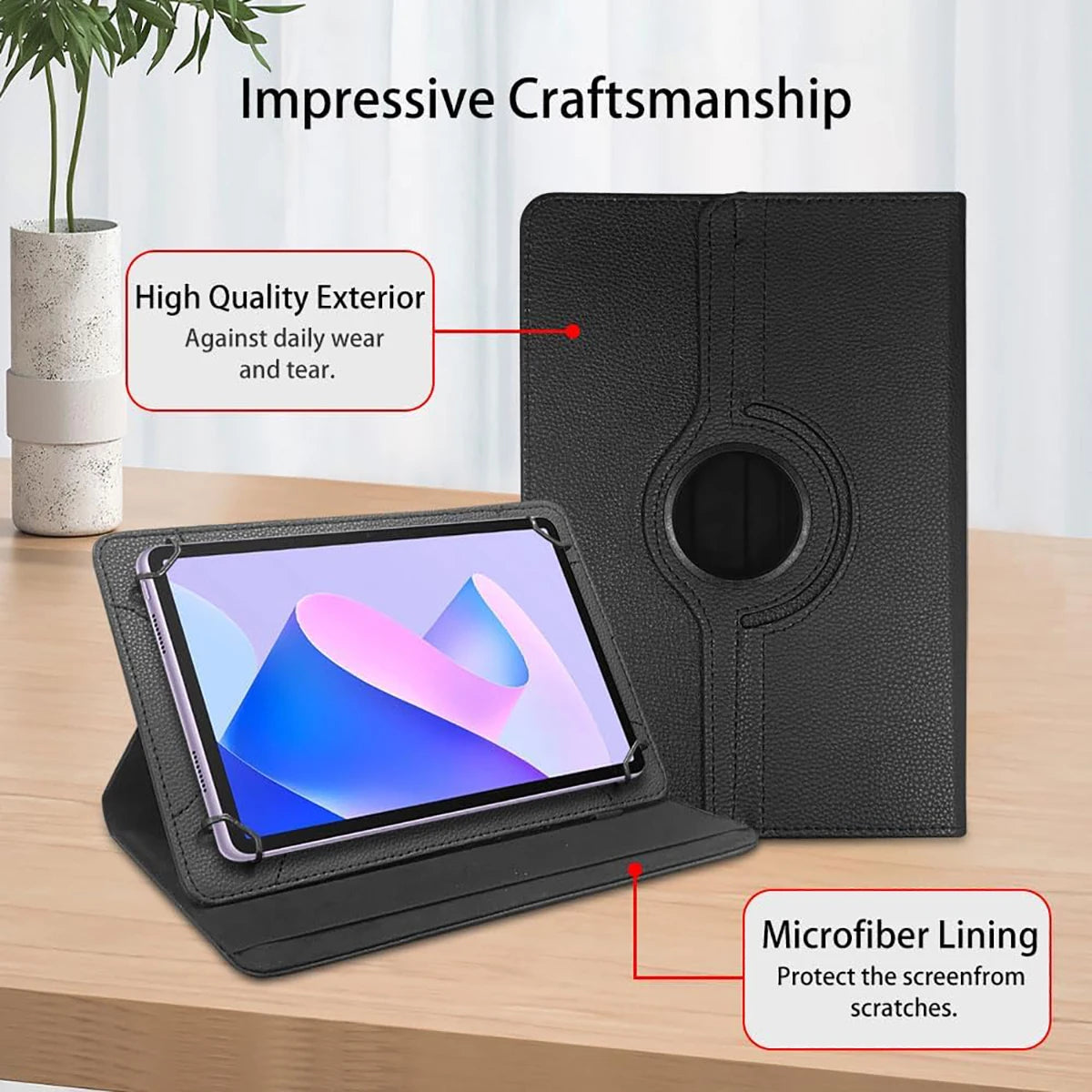 Étui universel rotatif à 360 degrés pour tablette de 7,9 à 10,2 pouces pour Samsung, iPad, Huawei Lenovo, Xiaomi...