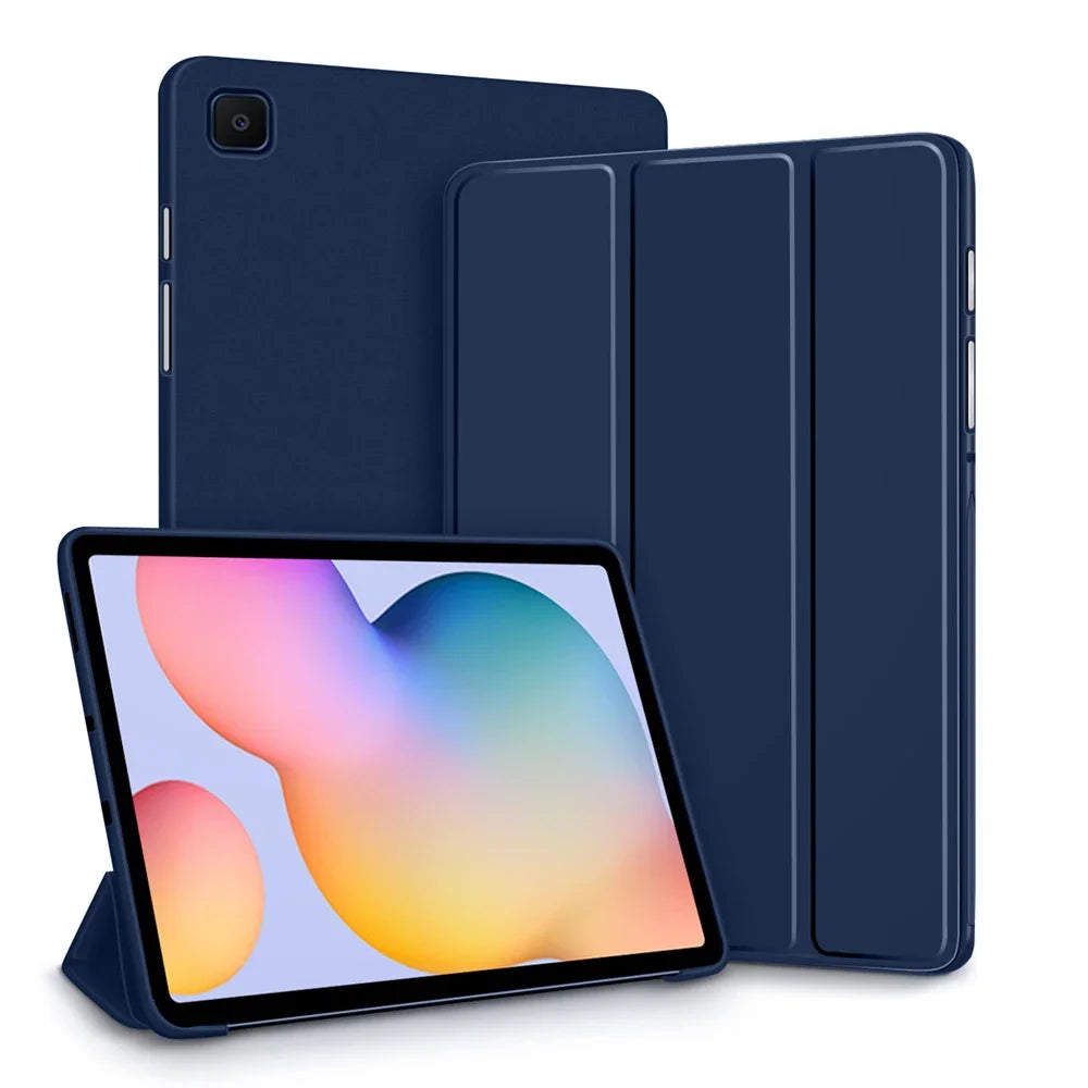 Étui à rabat 3 plis pour tablette Samsung Galaxy S6 lite, Tab A9 A9 Plus A8 A7 S7 S8 S9 S9FE Fonction de mise en veille/réveil automatique