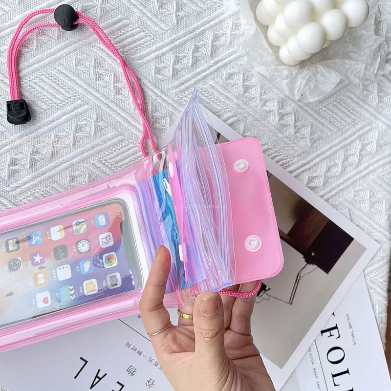 Sac étanche transparent avec airbags pour téléphones jusqu'à 7.2 pouces