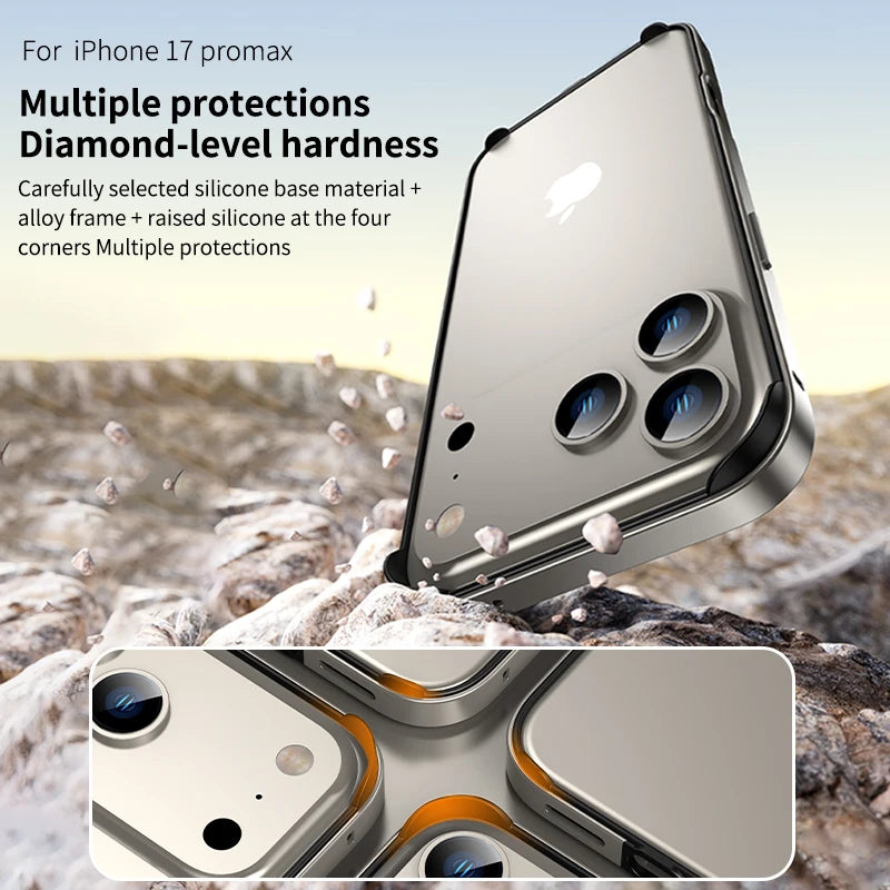 Coque Bumper Luxe en Alliage Métallique pour iPhone 14 à 17 Pro Max