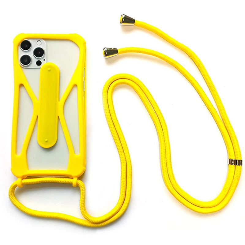 Coque bumper antichoc universelle en silicone avec cordon tour de cou.