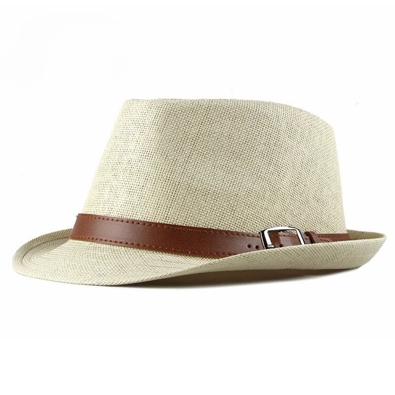 Chapeau d'Été Fedora en Paille pour Homme & Femme – Style Panama Chic avec Ruban Noir – Protection Solaire & Respirant