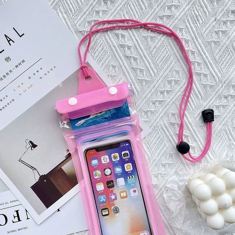 Sac étanche transparent avec airbags pour téléphones jusqu'à 7.2 pouces