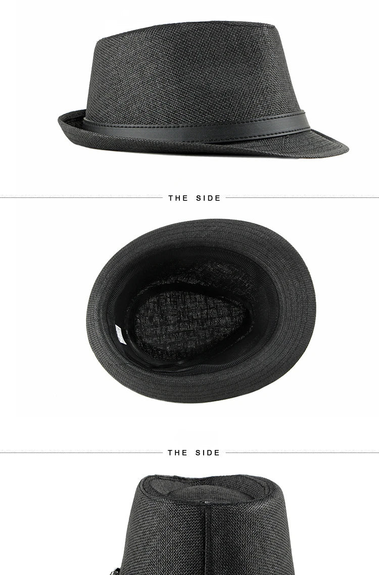 Chapeau d'Été Fedora en Paille pour Homme & Femme – Style Panama Chic avec Ruban Noir – Protection Solaire & Respirant