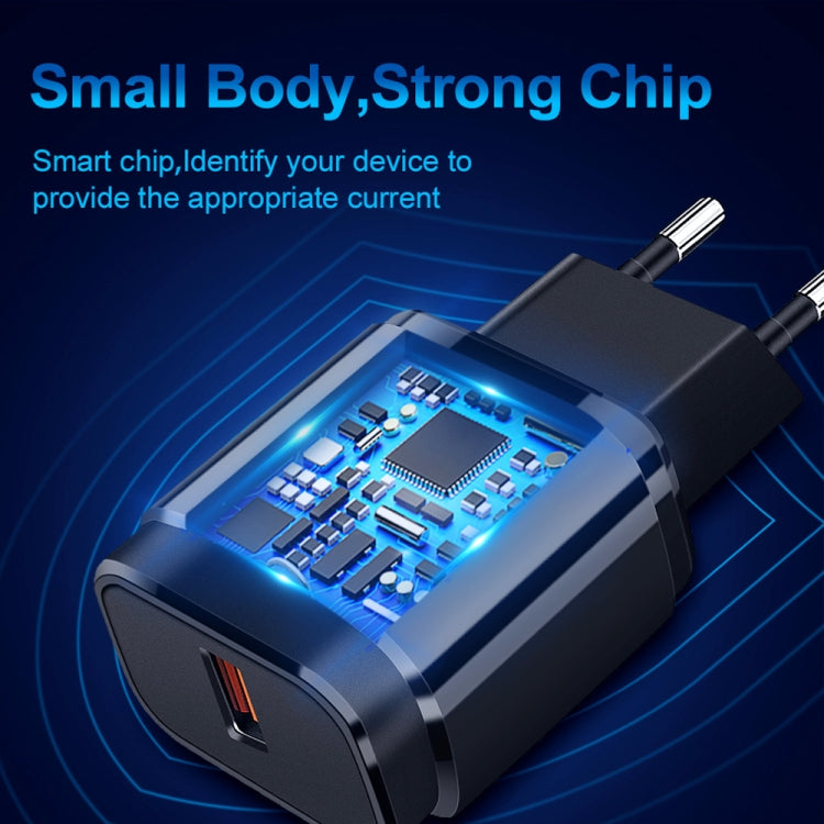 Chargeur universel rapide QC3.0 18 W avec port USB, prise UE