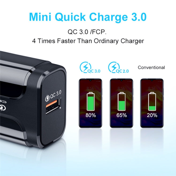Chargeur universel rapide QC3.0 18 W avec port USB, prise UE