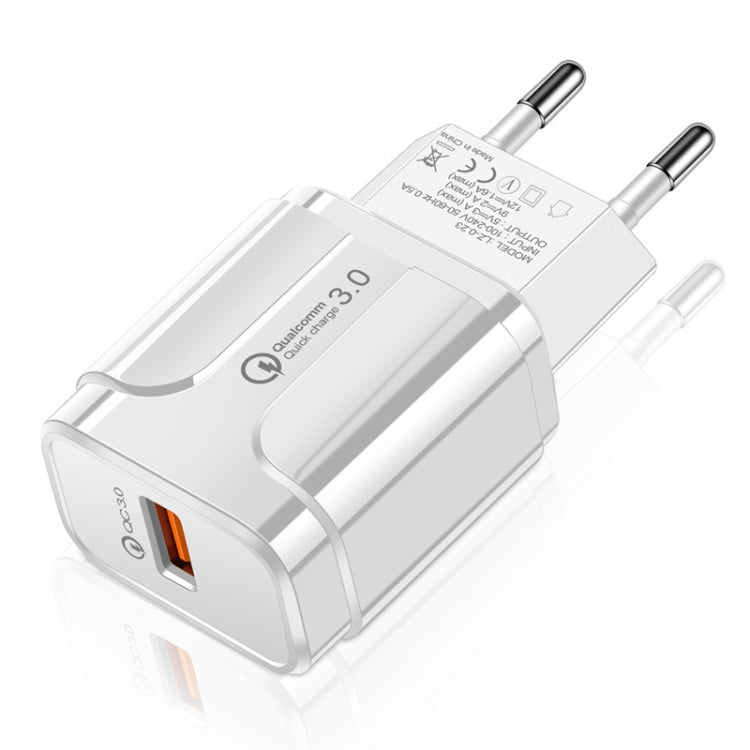 Chargeur universel rapide QC3.0 18 W avec port USB, prise UE