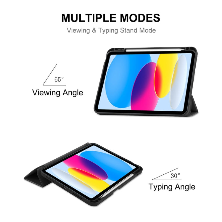 Pour iPad 10.9 2022 ENKAY TPU Couverture Arrière Smart Leather Stand Tablet Case avec Pen Slot