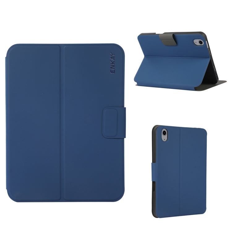 Pour iPad 10e génération 10.9 2022 ENKAY Coque arrière en cuir intelligent pour tablette avec fente pour stylo et support