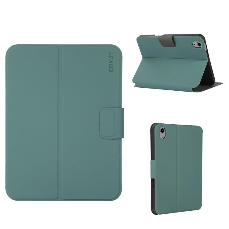 Pour iPad 10e génération 10.9 2022 ENKAY Coque arrière en cuir intelligent pour tablette avec fente pour stylo et support