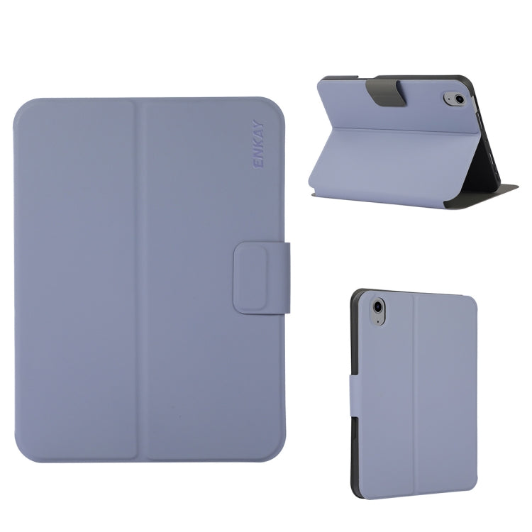Pour iPad 10e génération 10.9 2022 ENKAY Coque arrière en cuir intelligent pour tablette avec fente pour stylo et support