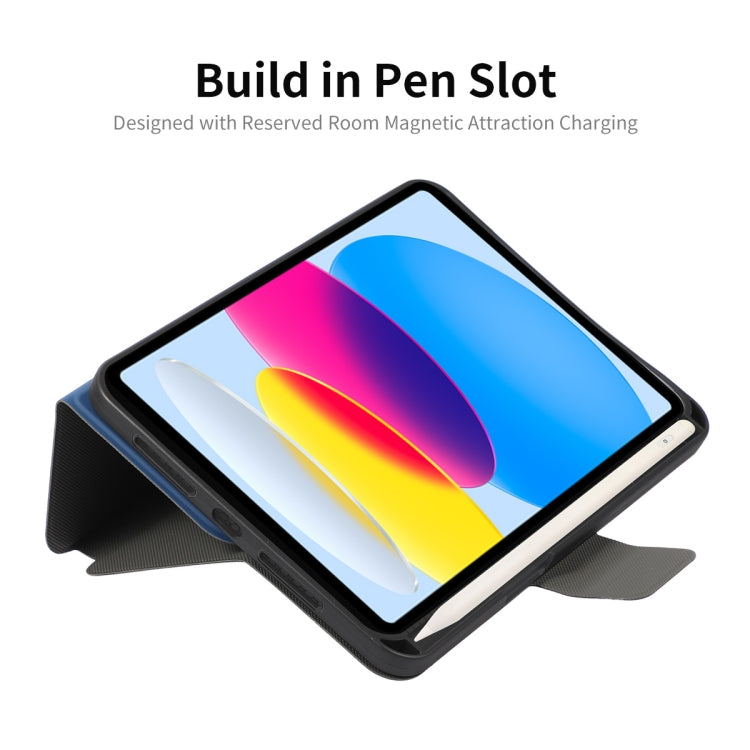 Pour iPad 10e génération 10.9 2022 ENKAY Coque arrière en cuir synthétique pour tablette avec emplacement pour stylo et support