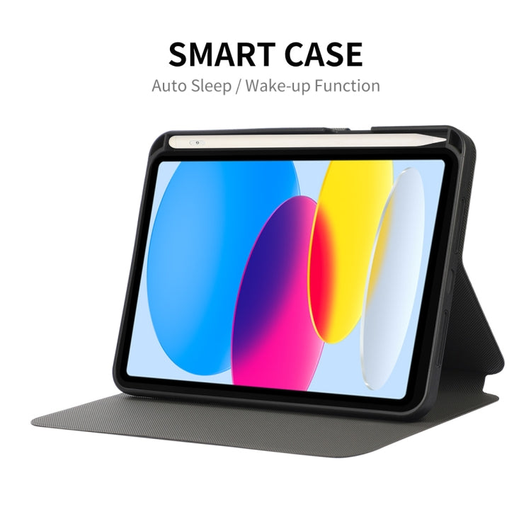 Pour iPad 10e génération 10.9 2022 ENKAY Coque arrière en cuir synthétique pour tablette avec emplacement pour stylo et support