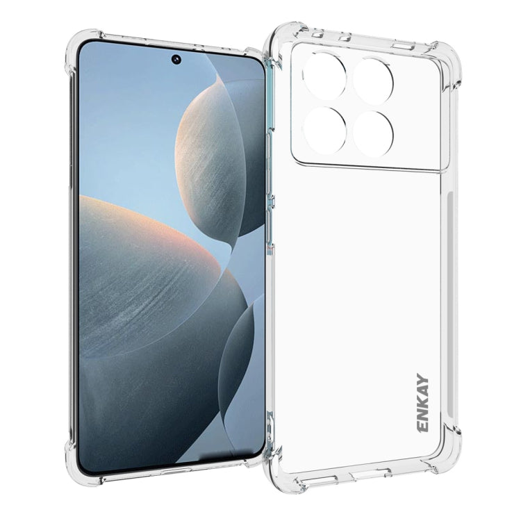 ENKAY Hat-Prince Coque Antichoc Transparente en TPU pour Xiaomi Redmi 14C 4G, Redmi K70 Ultra, Redmi Note 13R 5G, Redmi Turbo 3 5G, Redmi A3, Redmi Note 13 Pro 4G, Redmi Note 13 4G, Redmi K70E... (voir liste ci-dessous)
