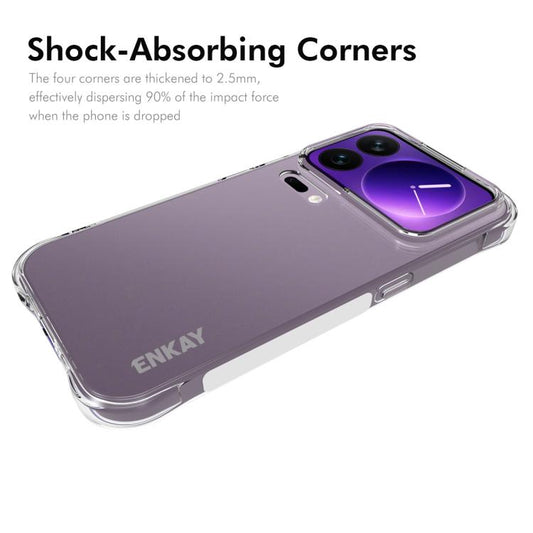 ENKAY Hat-Prince Coque Antichoc transparente en TPU, pour Redmi Note 15 Pro 4G, Redmi K90, Redmi K90 Pro Max, Redmi Note 15 Pro+ 5G, Redmi Note 15 Pro 5G, Xiaomi 17 Pro... (voir liste ci-dessous)