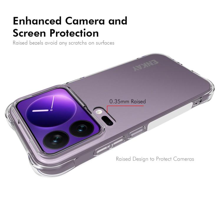 ENKAY Hat-Prince Coque Antichoc transparente en TPU, pour Redmi Note 15 Pro 4G, Redmi K90, Redmi K90 Pro Max, Redmi Note 15 Pro+ 5G, Redmi Note 15 Pro 5G, Xiaomi 17 Pro... (voir liste ci-dessous)