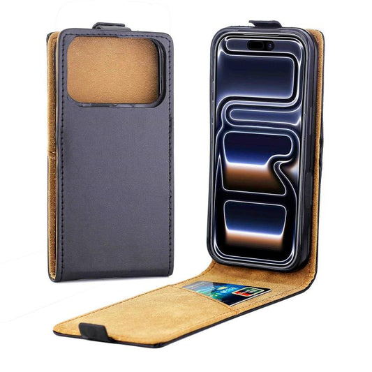 Étui de téléphone en cuir à rabat vertical avec fente pour carte, For iPhone 17 Pro Max, For iPhone 17 Pro, For iPhone  17, For iPhone Air, For iPhone 16e, For iPhone 16 Pro Max, For iPhone 16 Pro, For iPhone 16 Plus, For iPhone 16, For iPhone 15 Pro M...