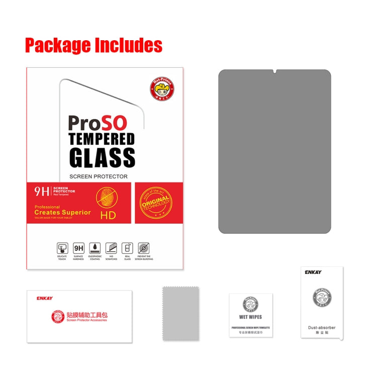 ENKAY Hat-Prince 0,33 mm 28 degrés Film de verre trempé anti-regard, For iPad mini 6 / mini 2024, For iPad Air 11 2024 /10th Gen 10.9 2022, For iPad Air 10.9 2022 / Pro 11 2022, For iPad 10.2 2021 / 2020 / 2019, For iPad Air 10.5 2019 / Pro 10.5�������...