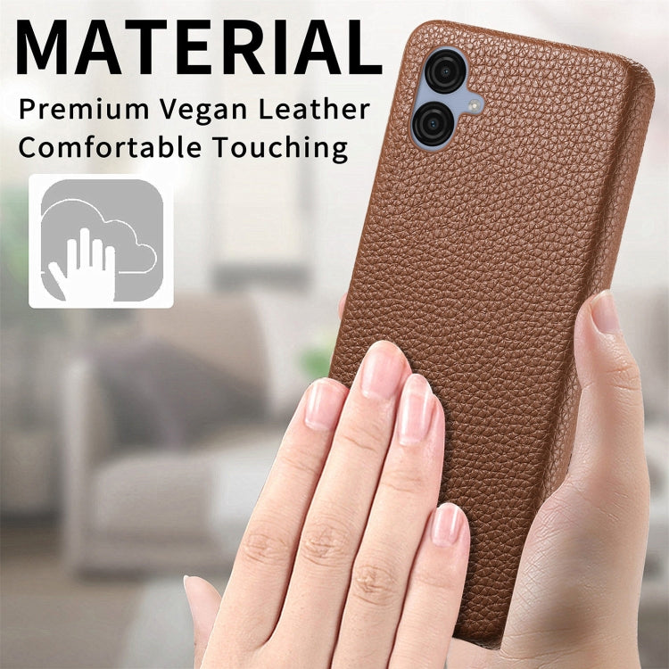 Étui de téléphone arrière en cuir Litchi Oil Edge