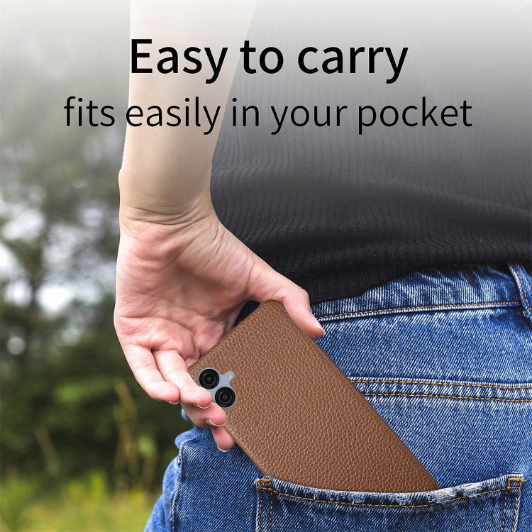 Étui de téléphone arrière en cuir Litchi Oil Edge