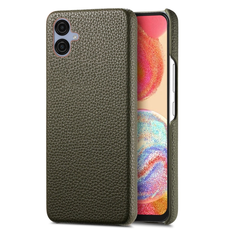 Étui de téléphone arrière en cuir Litchi Oil Edge