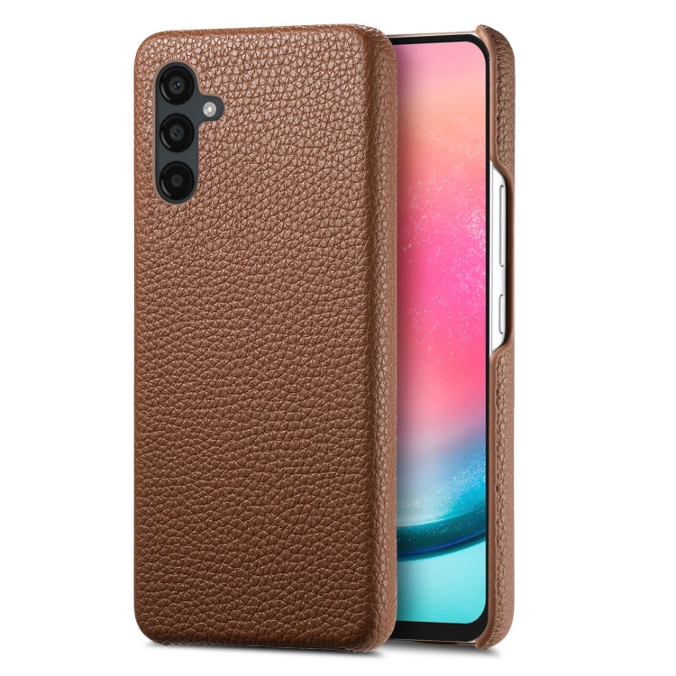 Étui de téléphone arrière en cuir Litchi Oil Edge