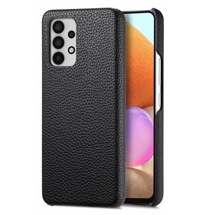 Étui de téléphone arrière en cuir Litchi Oil Edge