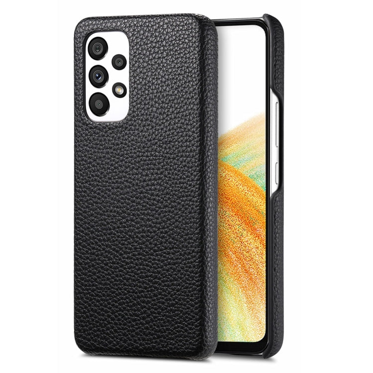 Étui de téléphone arrière en cuir Litchi Oil Edge