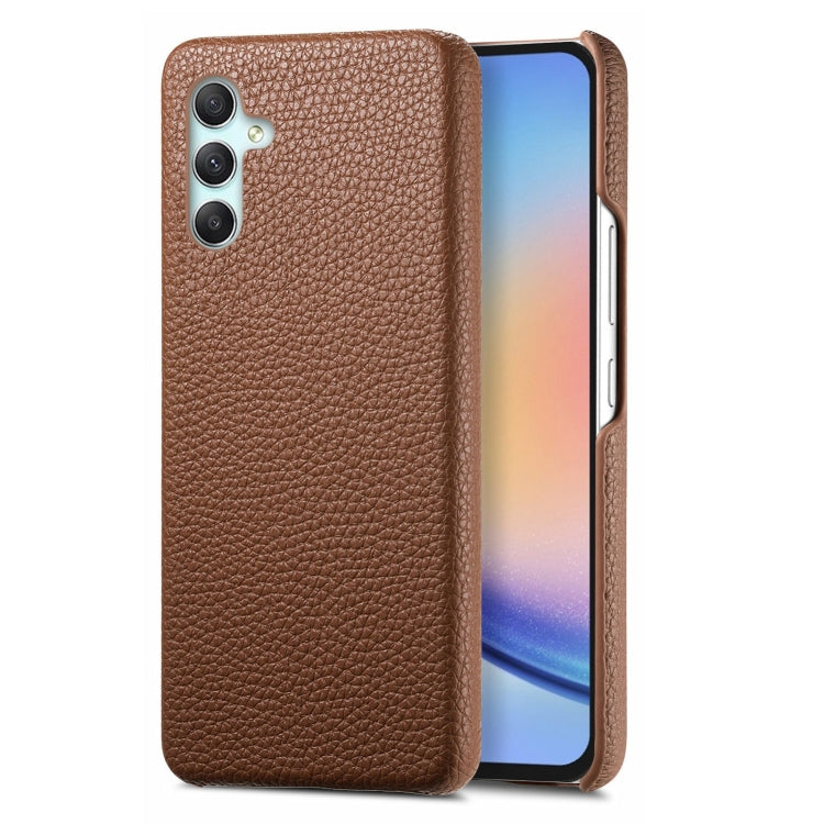 Étui de téléphone arrière en cuir Litchi Oil Edge