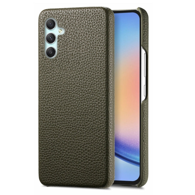 Étui de téléphone arrière en cuir Litchi Oil Edge