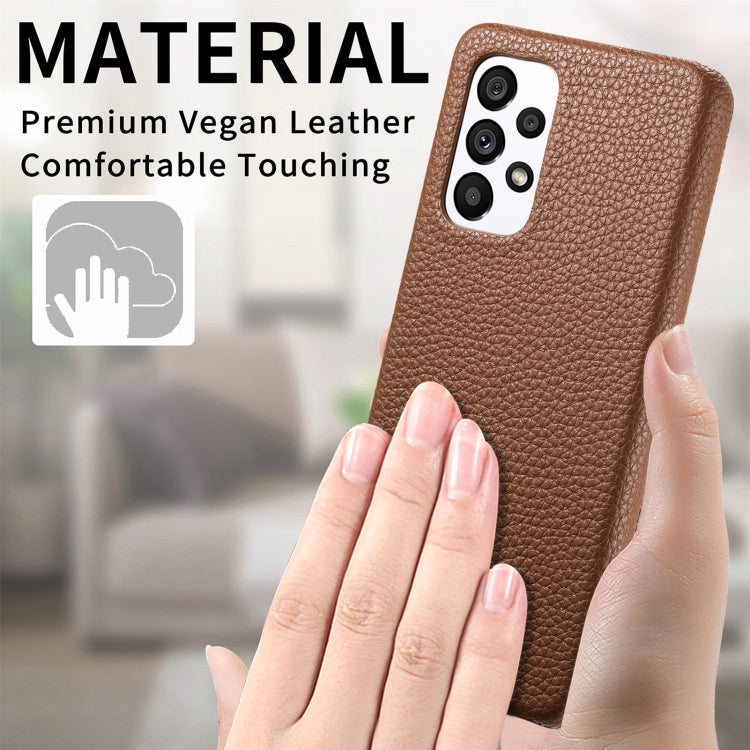 Étui de téléphone arrière en cuir Litchi Oil Edge