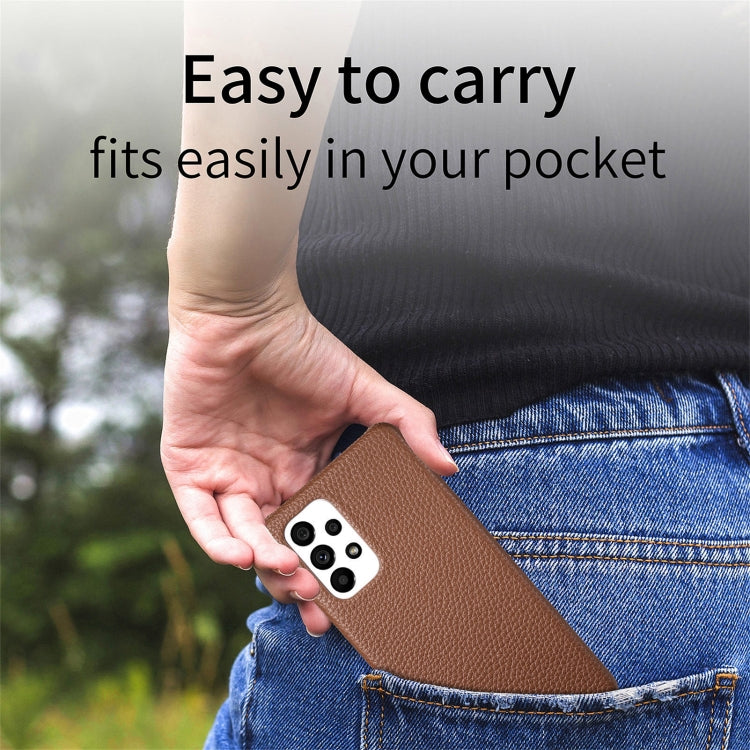 Étui de téléphone arrière en cuir Litchi Oil Edge