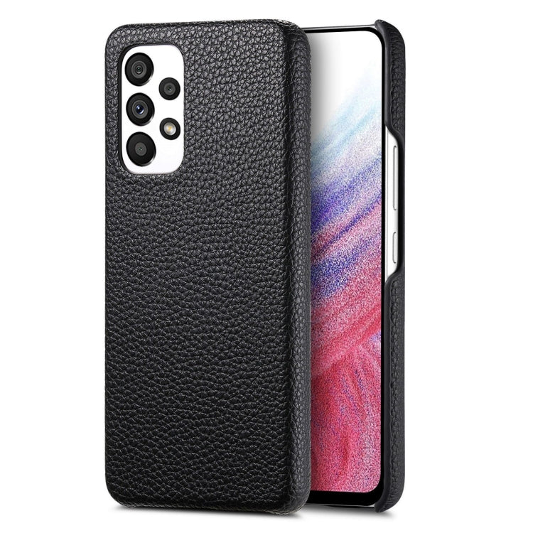 Étui de téléphone arrière en cuir Litchi Oil Edge