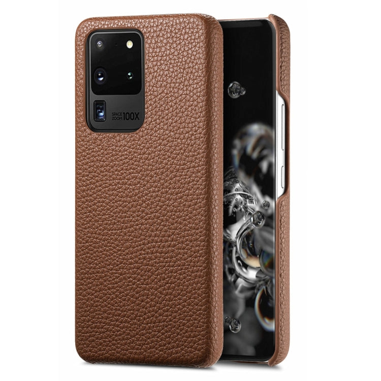 Étui de téléphone arrière en cuir Litchi Oil Edge