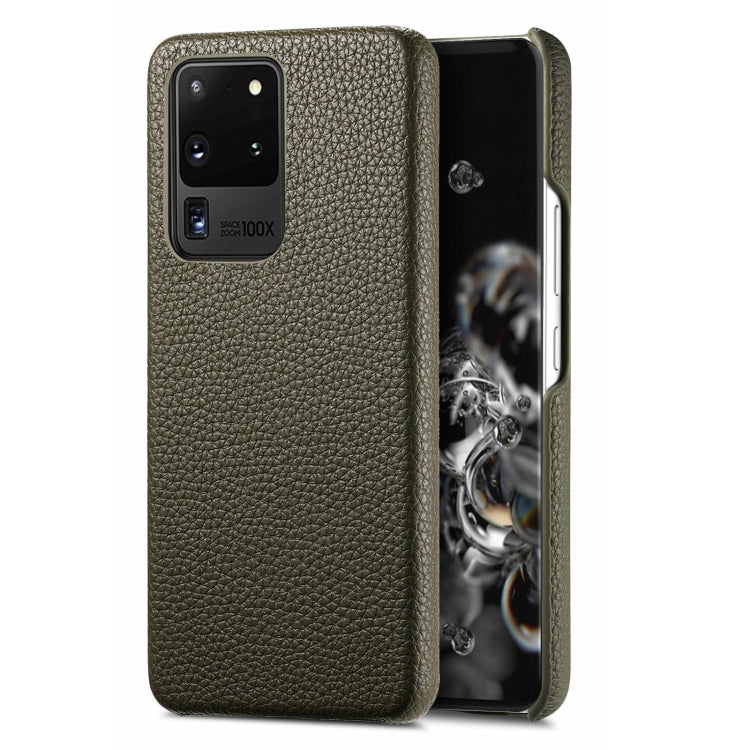 Étui de téléphone arrière en cuir Litchi Oil Edge