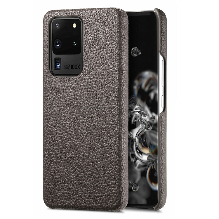 Étui de téléphone arrière en cuir Litchi Oil Edge