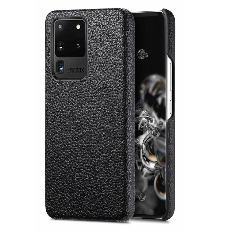 Étui de téléphone arrière en cuir Litchi Oil Edge