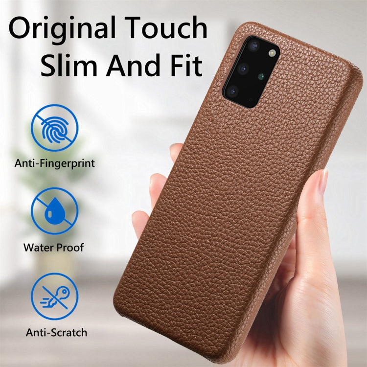 Étui de téléphone arrière en cuir Litchi Oil Edge