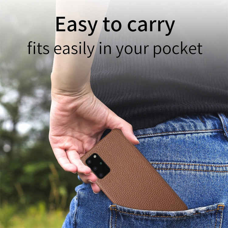 Étui de téléphone arrière en cuir Litchi Oil Edge