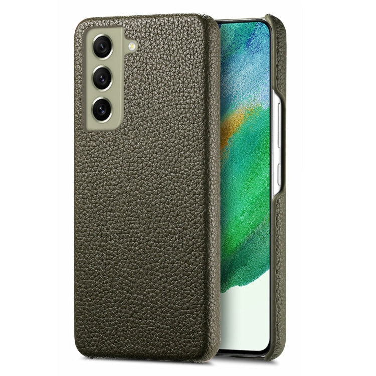 Étui de téléphone arrière en cuir Litchi Oil Edge