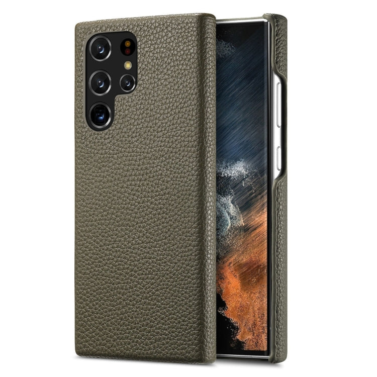 Étui de téléphone arrière en cuir Litchi Oil Edge