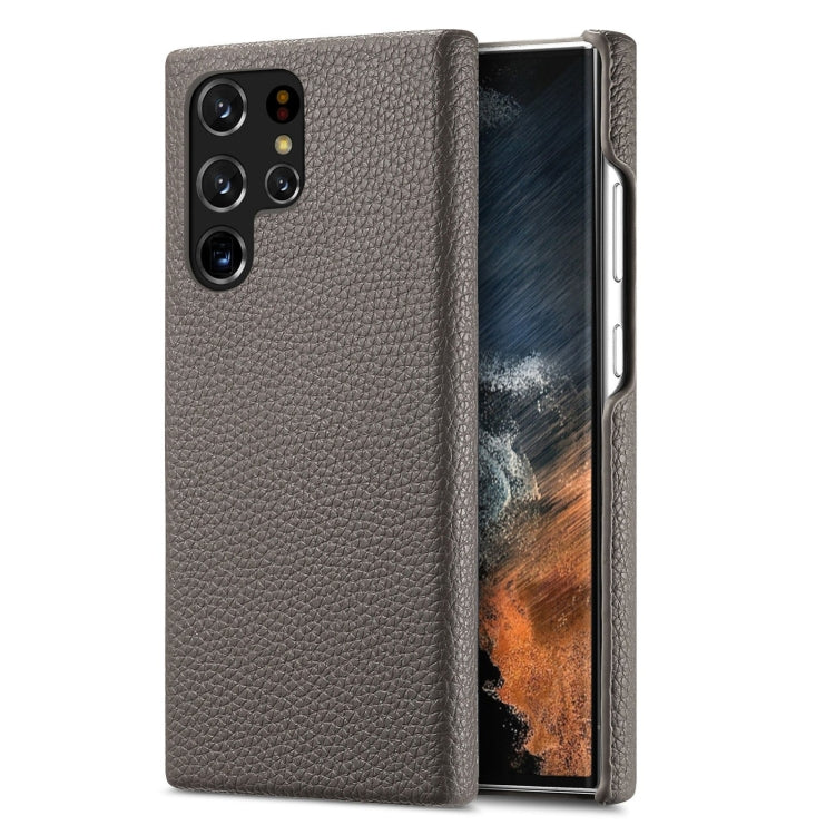 Étui de téléphone arrière en cuir Litchi Oil Edge