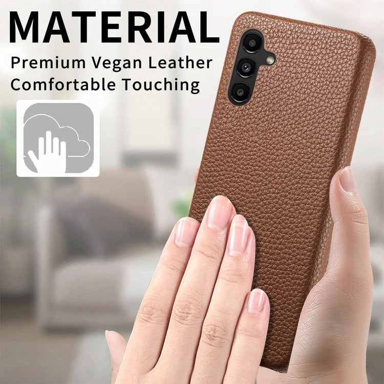 Étui de téléphone arrière en cuir Litchi Oil Edge