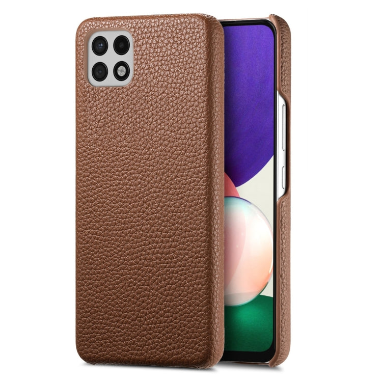 Étui de téléphone arrière en cuir Litchi Oil Edge